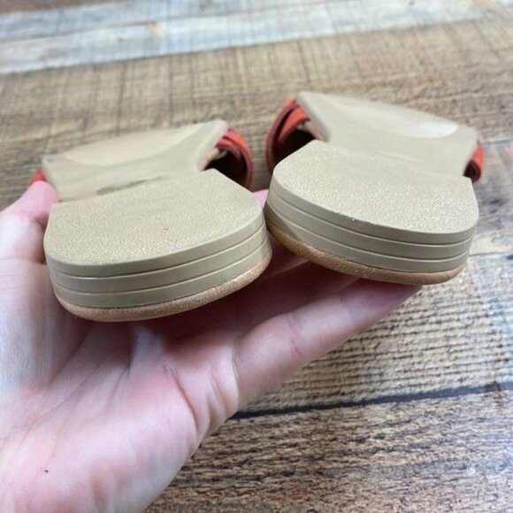 Mila Paoli Braided Suede Leather Flat Sandals Coral Orange Womens 9.5 US - Picture 12 of 12